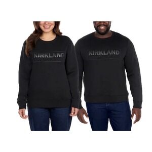 Kirkland Signature Unisex Logo Crewneck Sweatshirt Black Mens M Ladies L Fleece